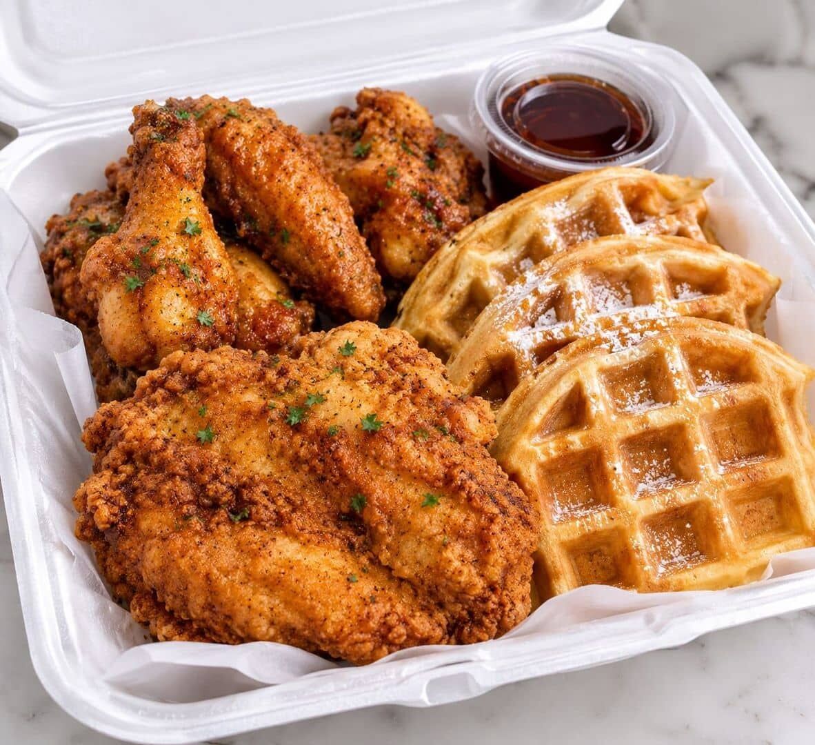 Chicken Waffles with Wings/Breast